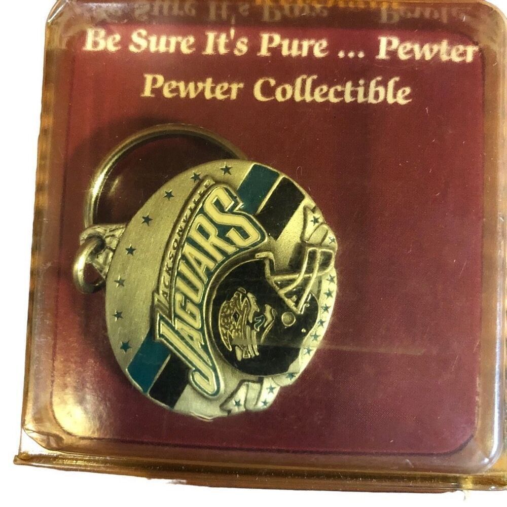 Jacksonville Jaguars Pewter Key Chain New Old Stock NFL